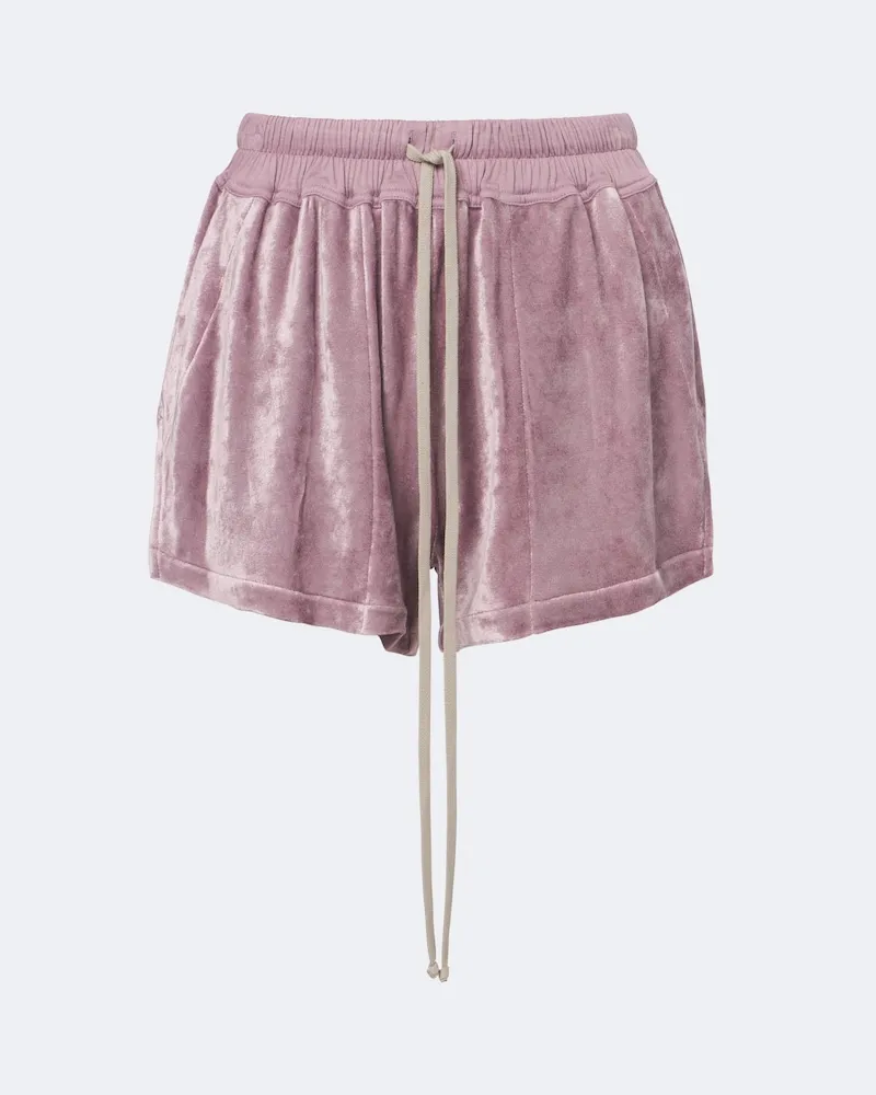 Rick Owens Shorts aus Samt-Jersey Rosa