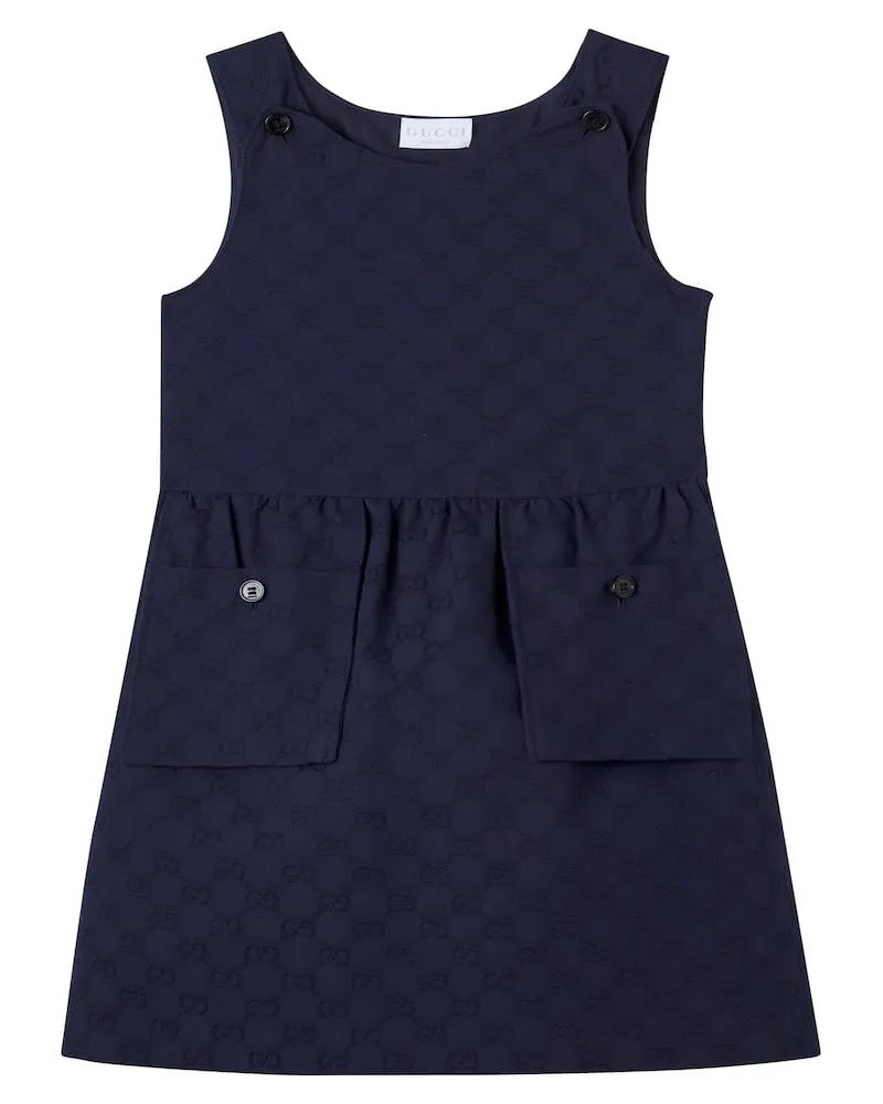 Gucci Kleid GG aus Baumwolle Blau