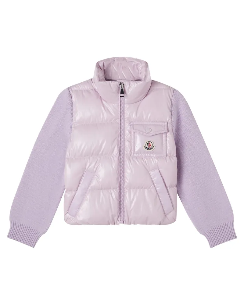 Moncler Daunenjacke mit Schurwolle Violett
