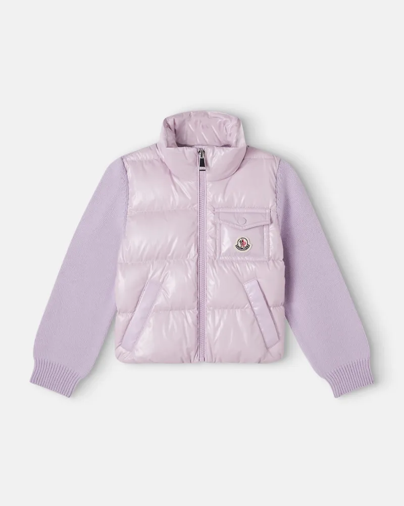 Moncler Daunenjacke mit Schurwolle Violett