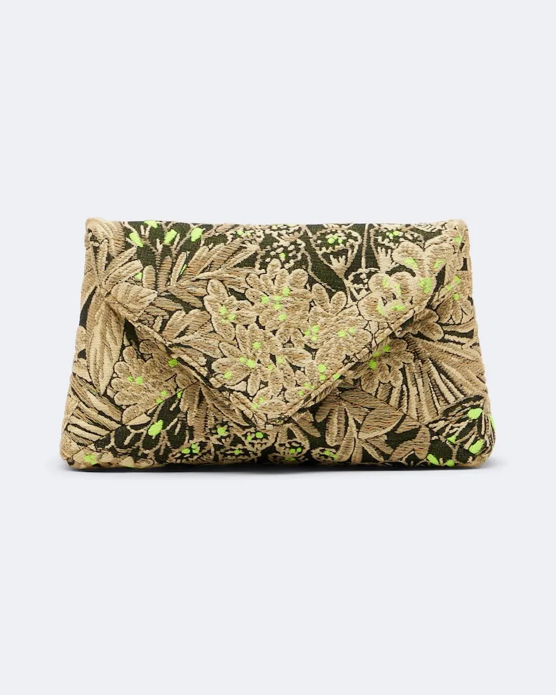 Dries van Noten Clutch Small aus Jacquard Multicolor
