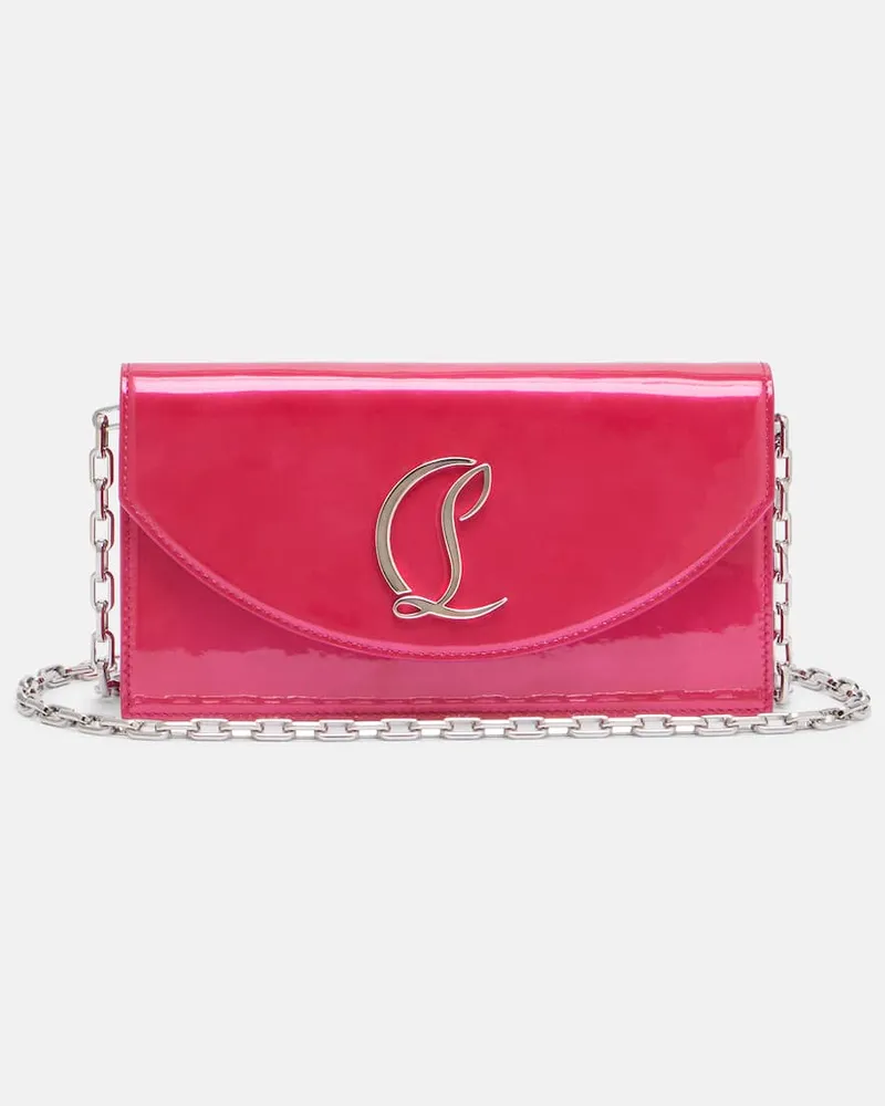 Christian Louboutin Clutch Loubi54 aus Lackleder Pink