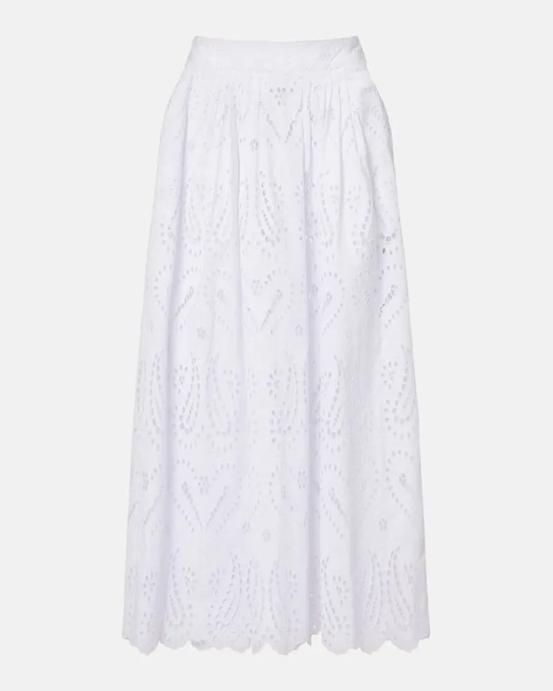 Etro Midirock aus einem Baumwollgemisch Weiß