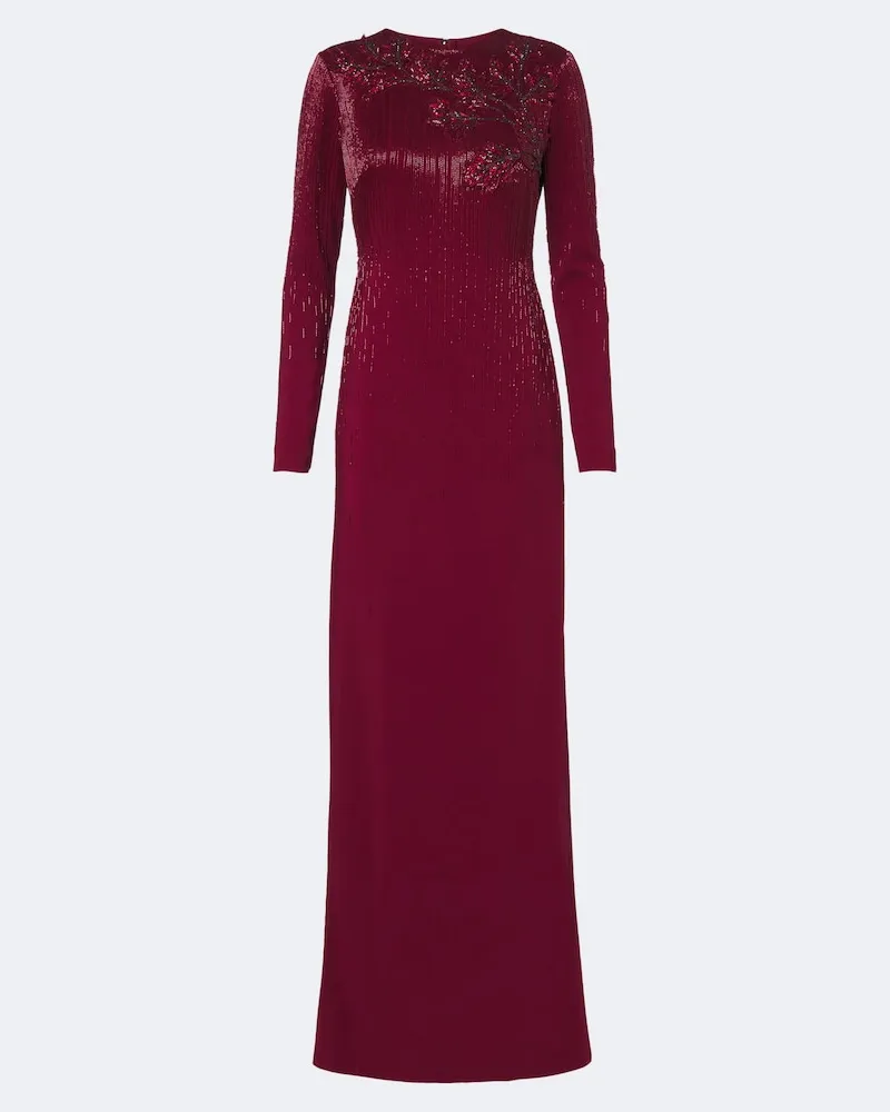 Oscar de la Renta Verzierte Robe Burgunderrot
