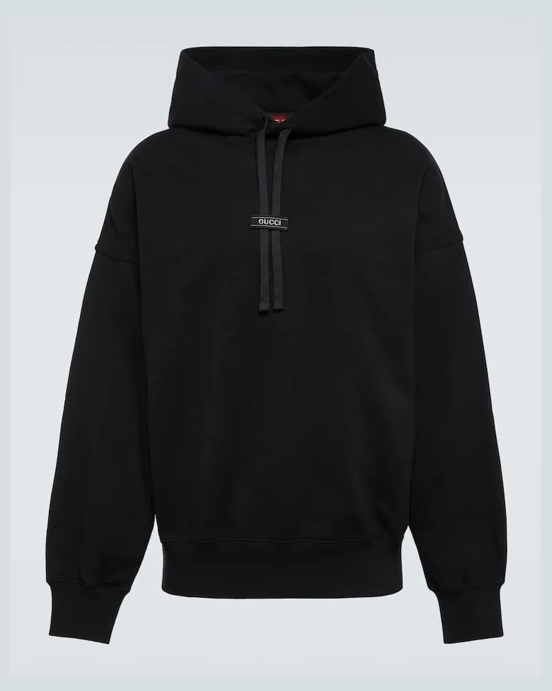 Gucci Hoodie aus Baumwoll-Jersey Schwarz