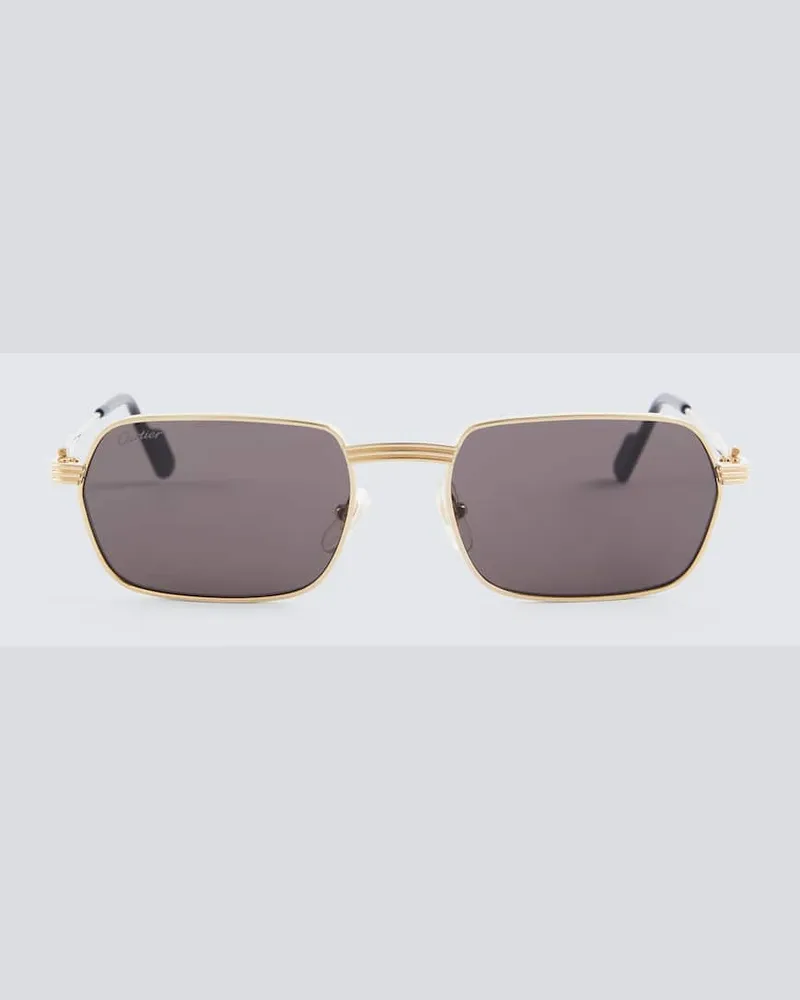 Cartier Eckige Sonnenbrille Schwarz