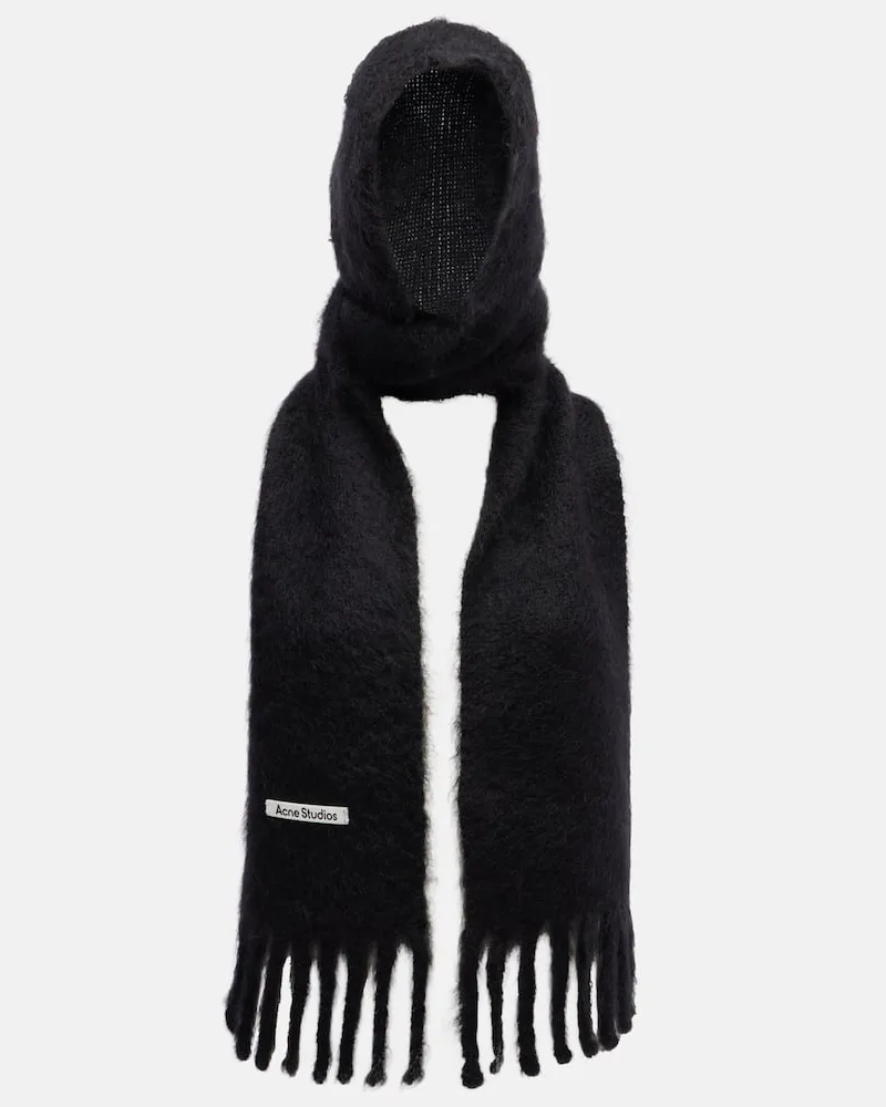 Acne Studios Schal Kooder aus Mohair und Wolle Schwarz