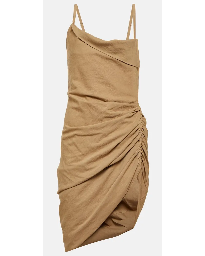 Jacquemus Minikleid La Robe Saudade aus Voile Beige