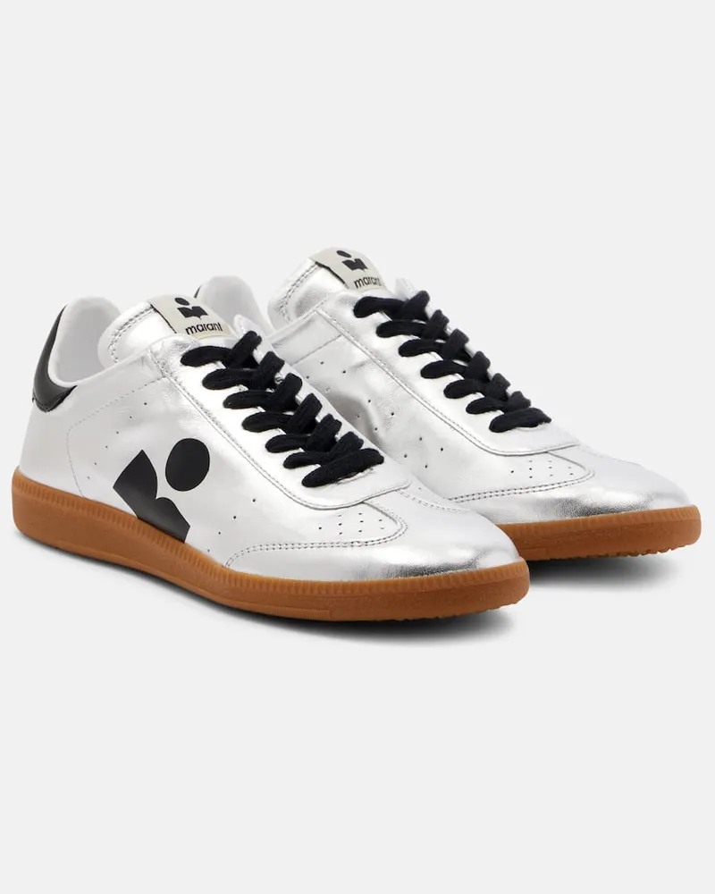 Isabel Marant Sneakers Kaycee aus Metallic-Leder Silber