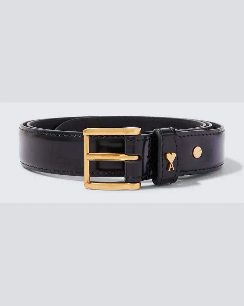 AMI Paris Gürtel Paris aus Leder Schwarz