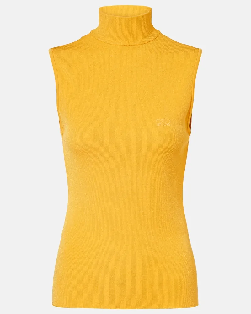 Loewe Top Double aus Rippstrick Gelb