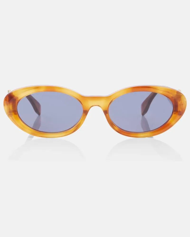 Fendi Ovale Sonnenbrille FF Diamonds Blau