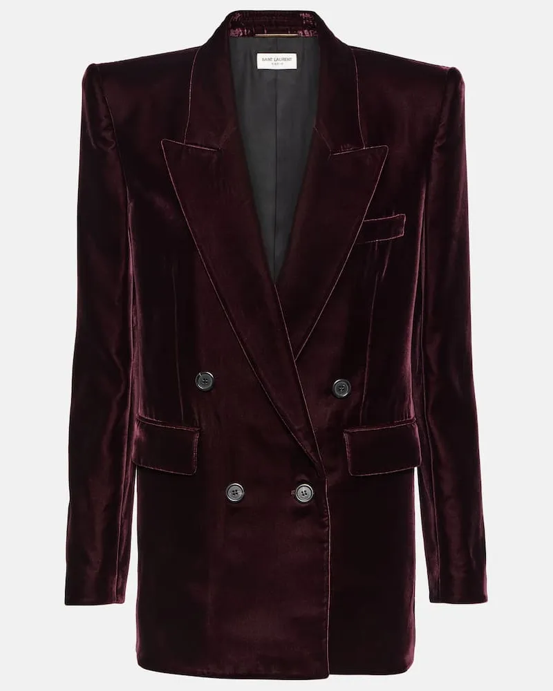 Saint Laurent Blazer aus Samt Burgund