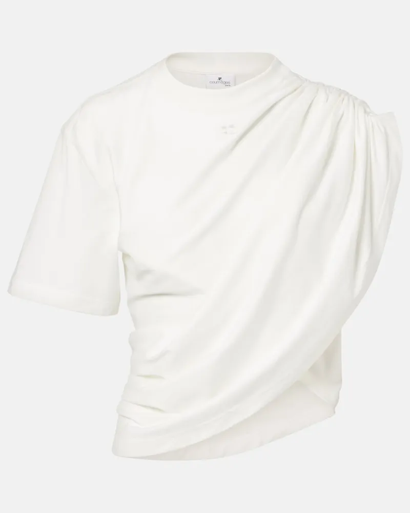 Courrèges Courrèges T-Shirt aus Baumwoll-Jersey Weiß