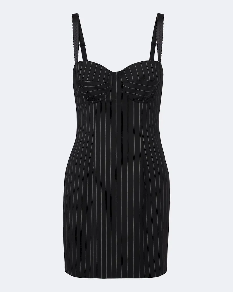 Dolce & Gabbana Minikleid aus einem Woll- und Seidengemisch Schwarz