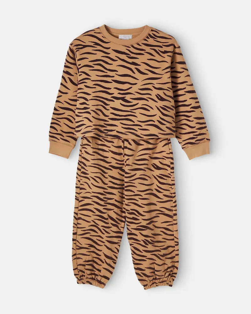 Stella McCartney Kids Set aus Sweatshirt und Sweatpants Braun