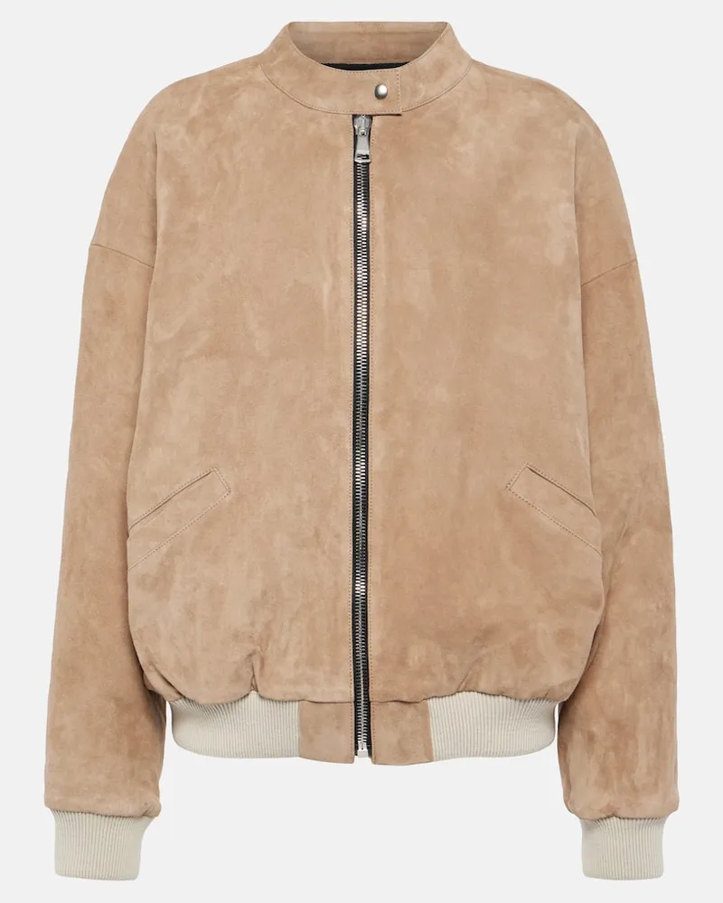 Stouls Bomberjacke Pharrell aus Veloursleder Beige