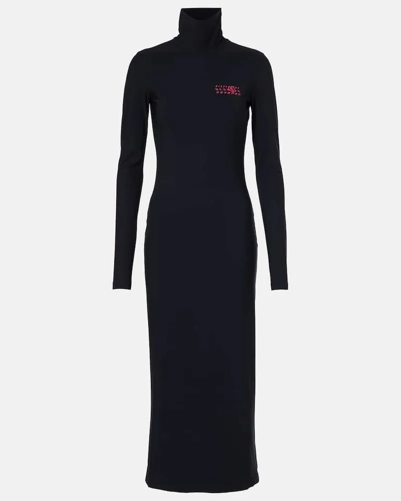 Maison Margiela Midikleid aus Strick Schwarz