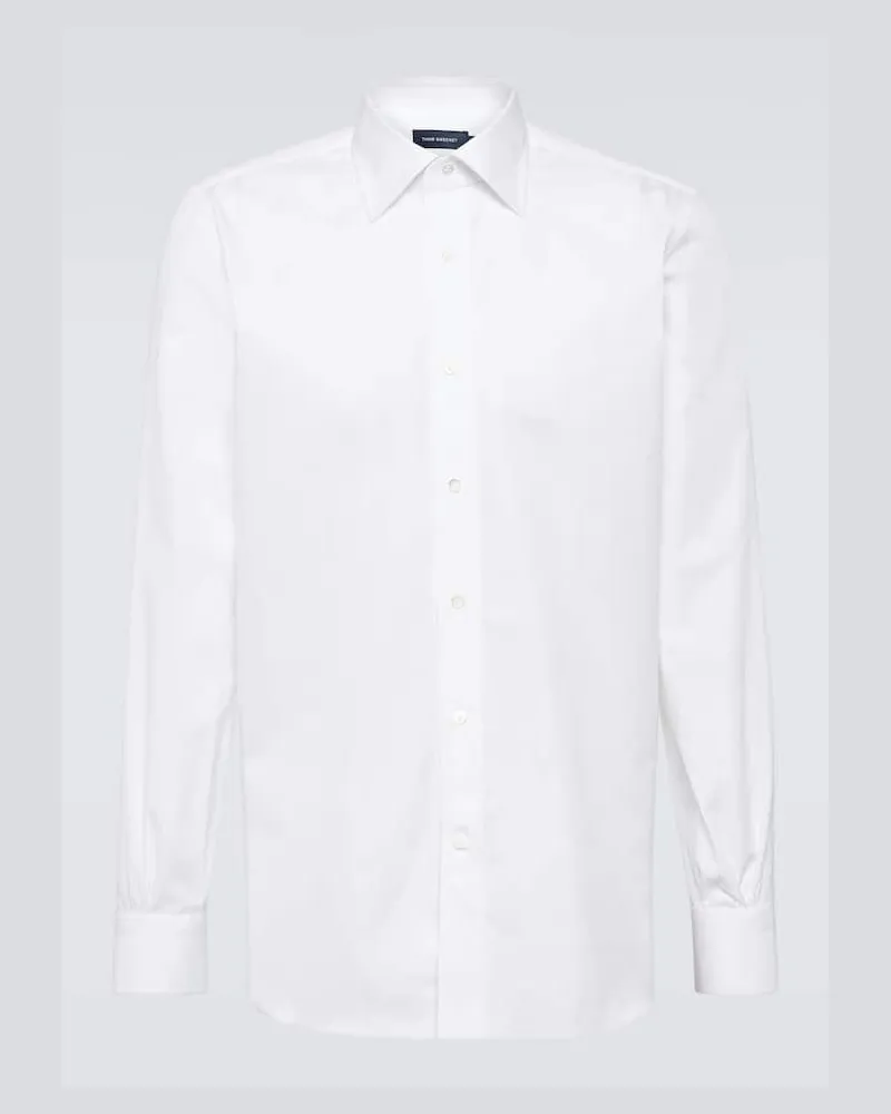 Thom Sweeney Hemd Lecce aus Baumwollpopeline Weiß