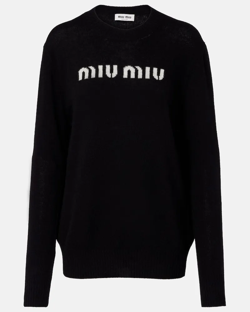 Miu Miu Pullover aus Wolle und Kaschmir Schwarz