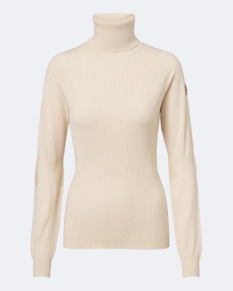 Moncler Rollkragenpullover aus einem Wollgemisch Beige