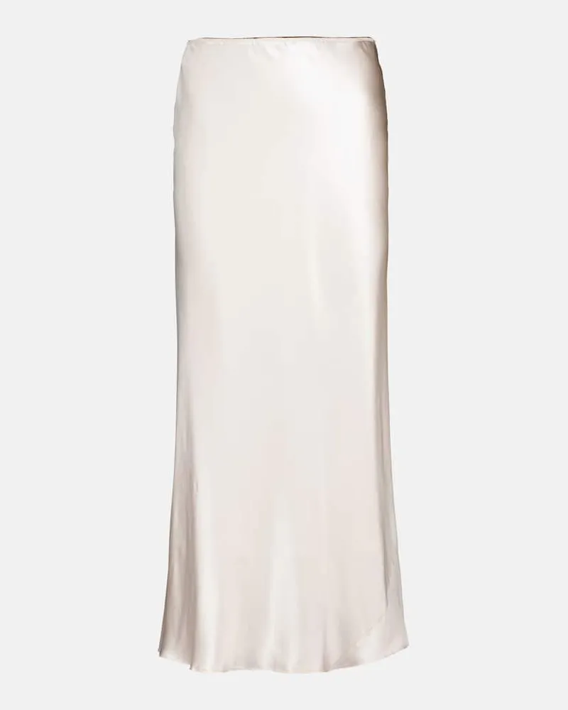 Dorothee Schumacher Midirock Sense of Shine aus Seide Weiß