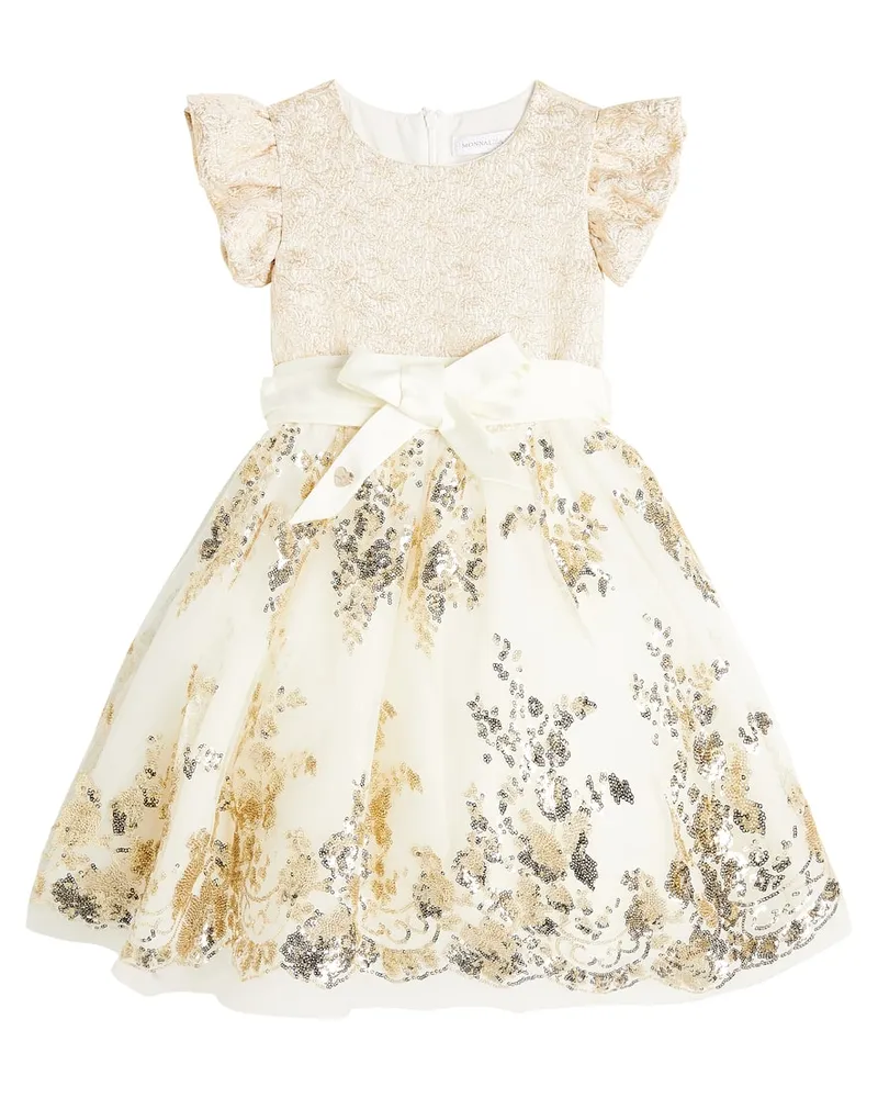 Monnalisa Verziertes Kleid mit Tüll Multicolor