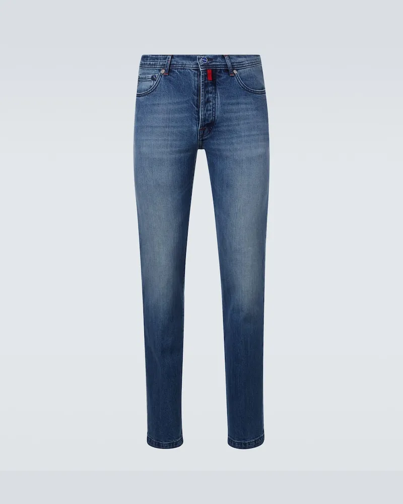 Kiton Mid-Rise Skinny Jeans Blau