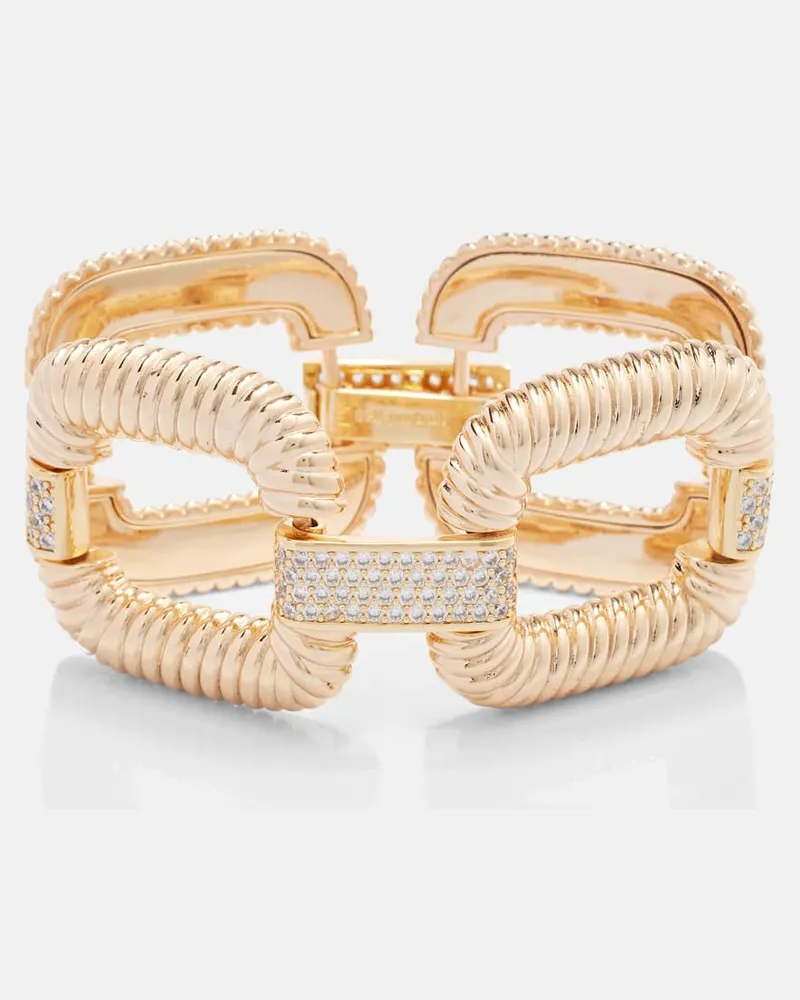 Self-Portrait Armband Knocker mit Kristallen Gold
