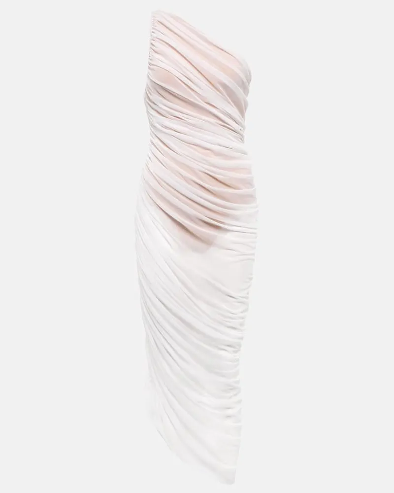 Norma Kamali One-Shoulder-Midikleid Diana aus Jersey Weiß