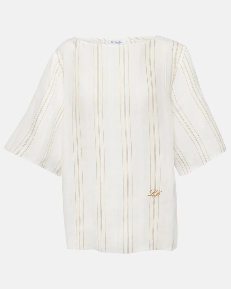 Loro Piana Top Mara aus Leinen Weiß