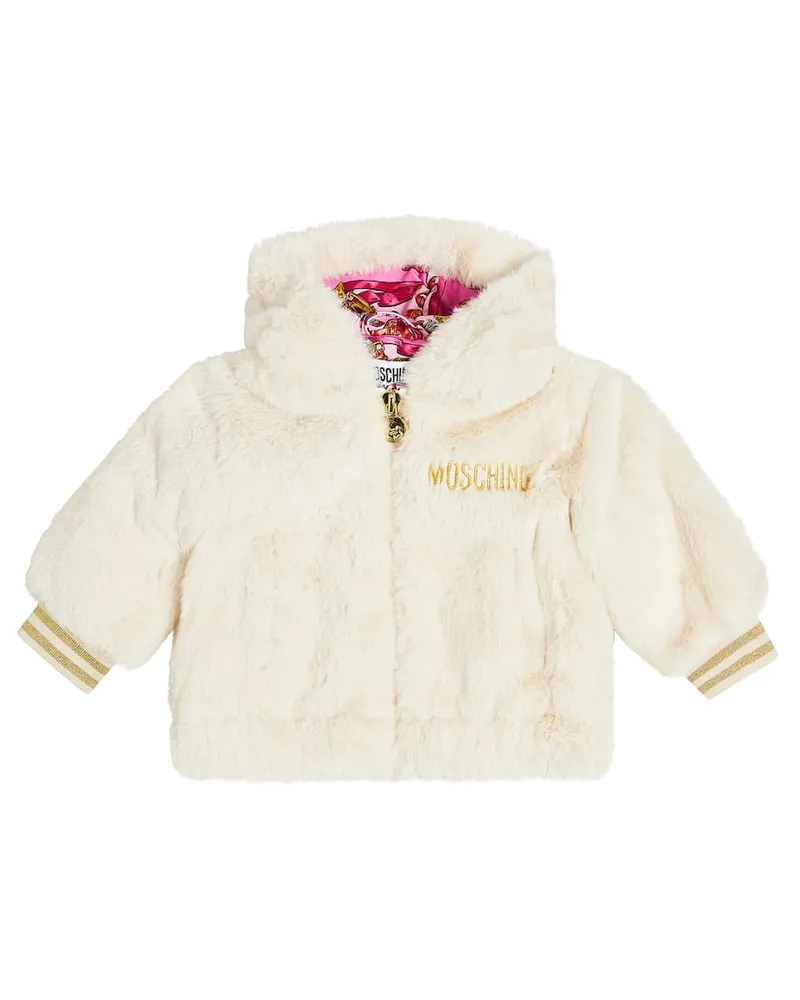 Moschino Baby Jacke aus Faux Fur Nude