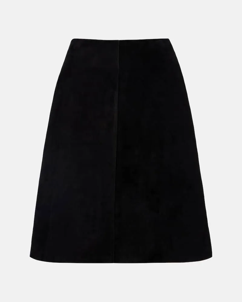 Totême Minirock aus Veloursleder Schwarz