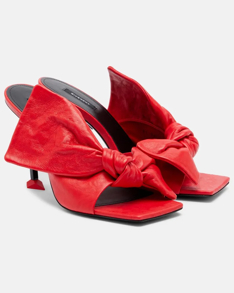 Givenchy Pantoletten Boudoir Bow aus Leder Rot