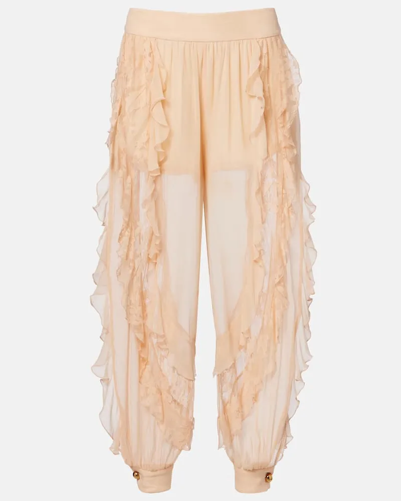 Zimmermann Hose Rebellion aus Seide Pink