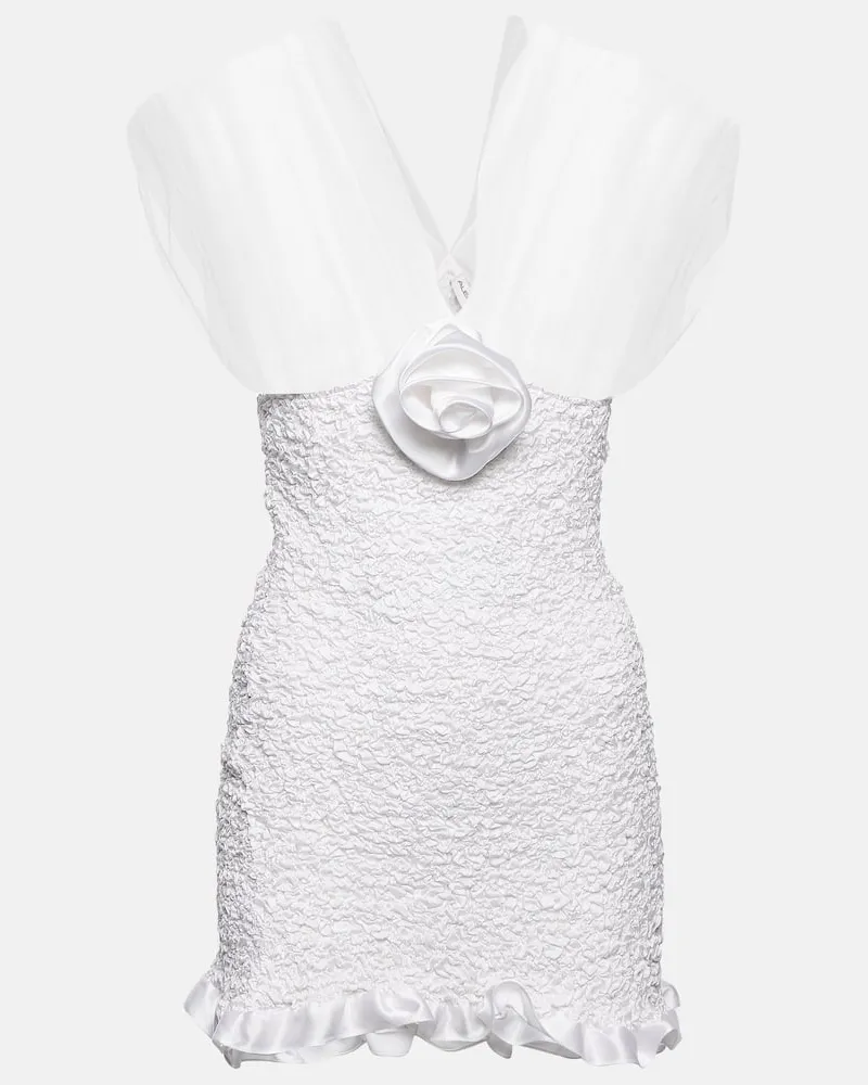 Alessandra Rich Minikleid aus Seide Weiß