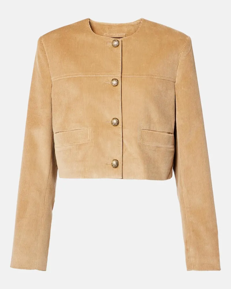 Citizens of humanity Cropped-Jacke Pia aus Baumwoll-Cord Braun