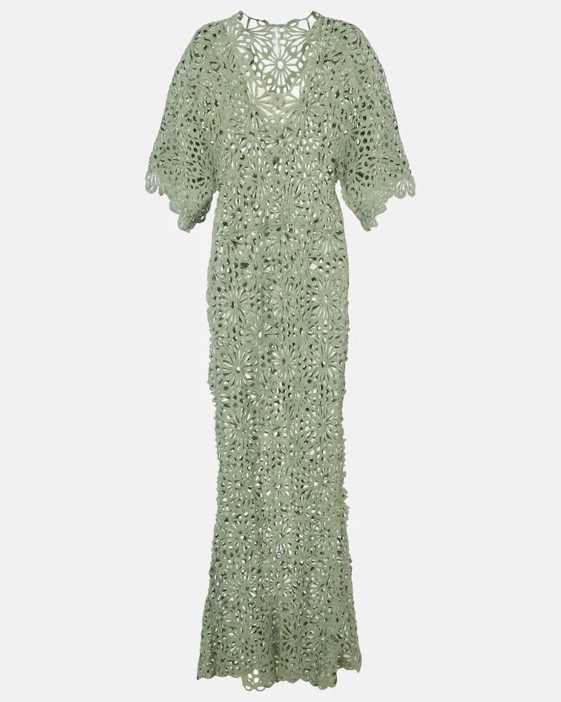 Norma Kamali Robe Obie aus einem Baumwollgemisch Grün