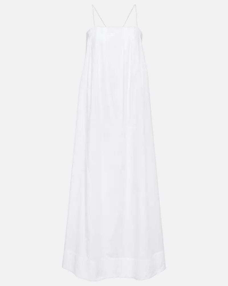ASCENO Maxikleid Heather aus Baumwoll-Batist Weiß