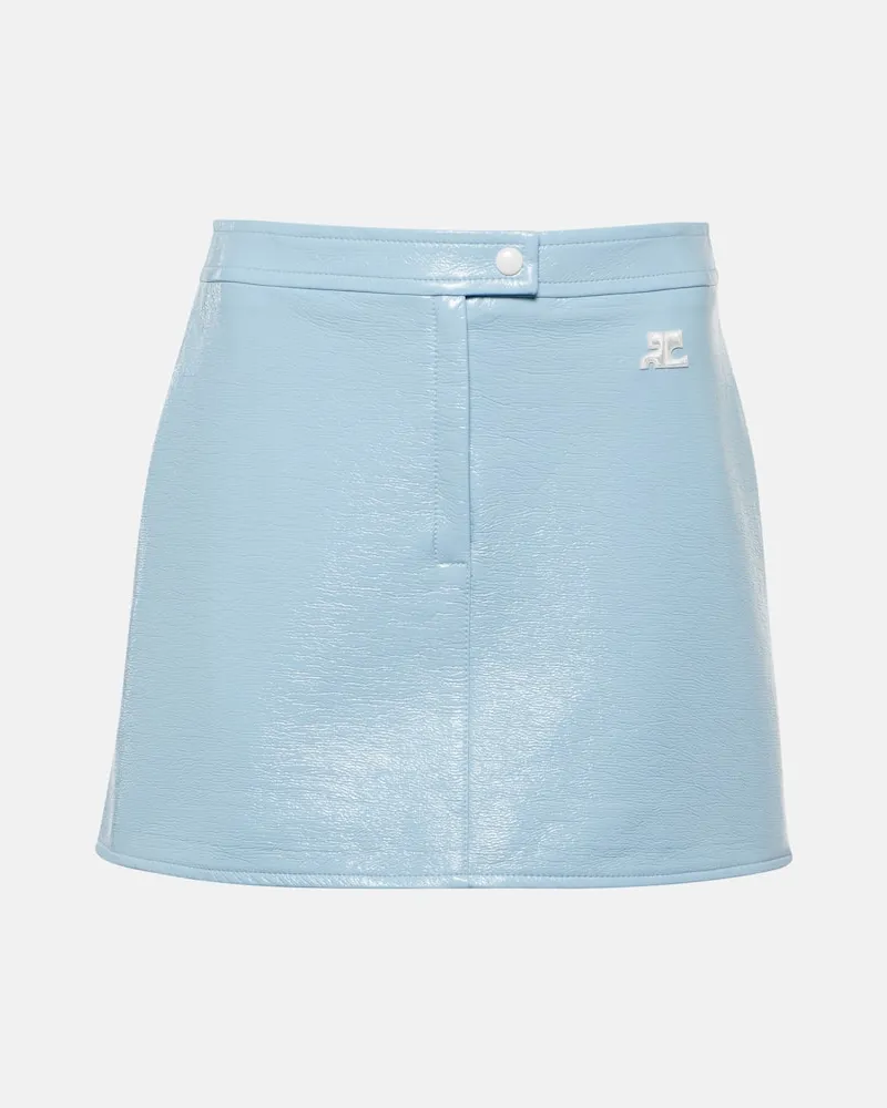 Courrèges Courrèges High-Rise-Minirock aus Lederimitat Blau
