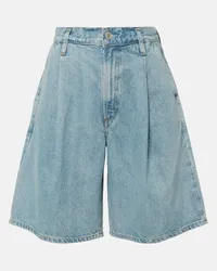 AGOLDE Mid-Rise Jeansshorts Ellis Blau