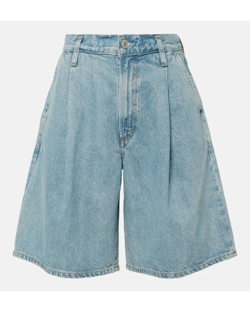 AGOLDE Mid-Rise Jeansshorts Ellis Blau