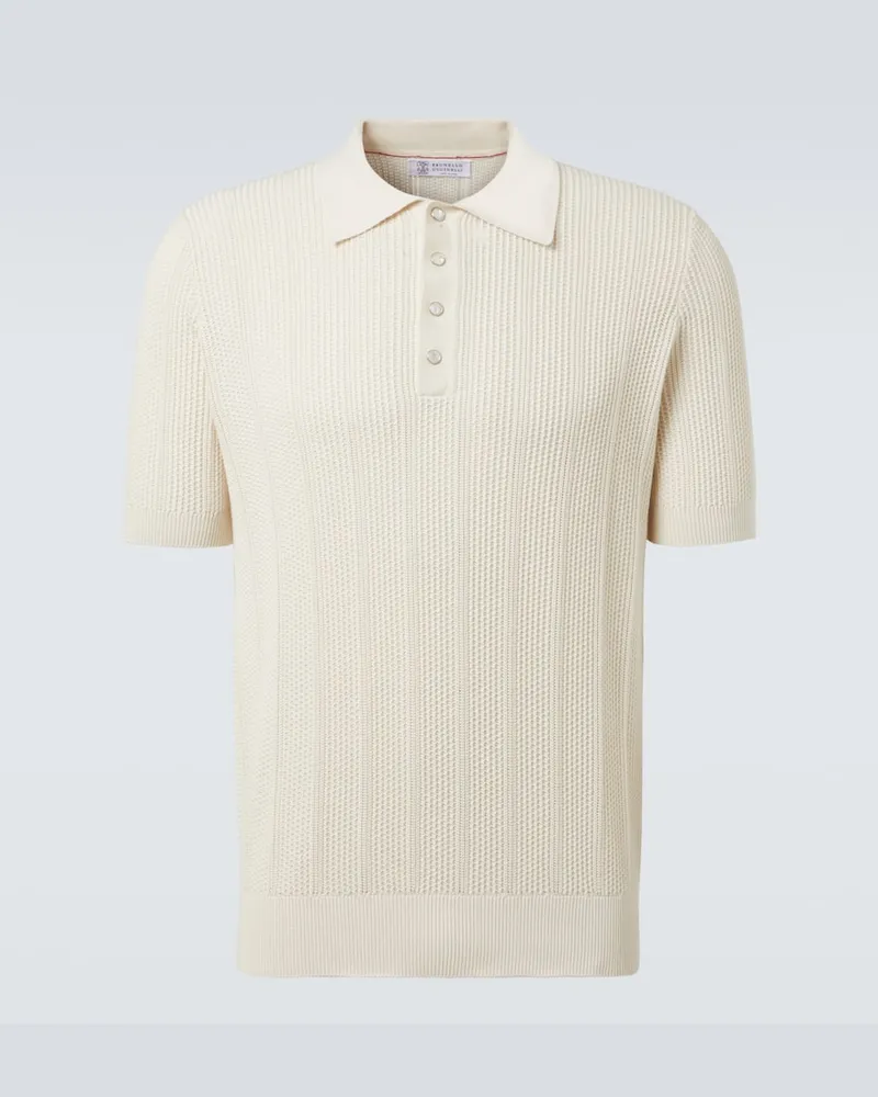 Brunello Cucinelli Polohemd aus Baumwolle Weiß