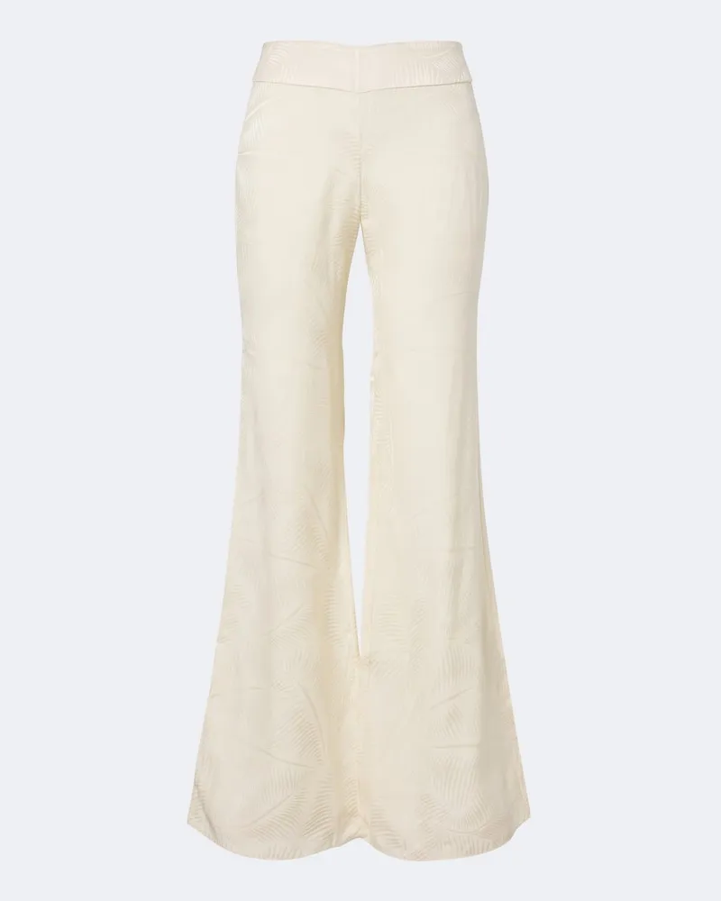 Johanna Ortiz Weite Hose Laidback Energy aus Jacquard Weiß
