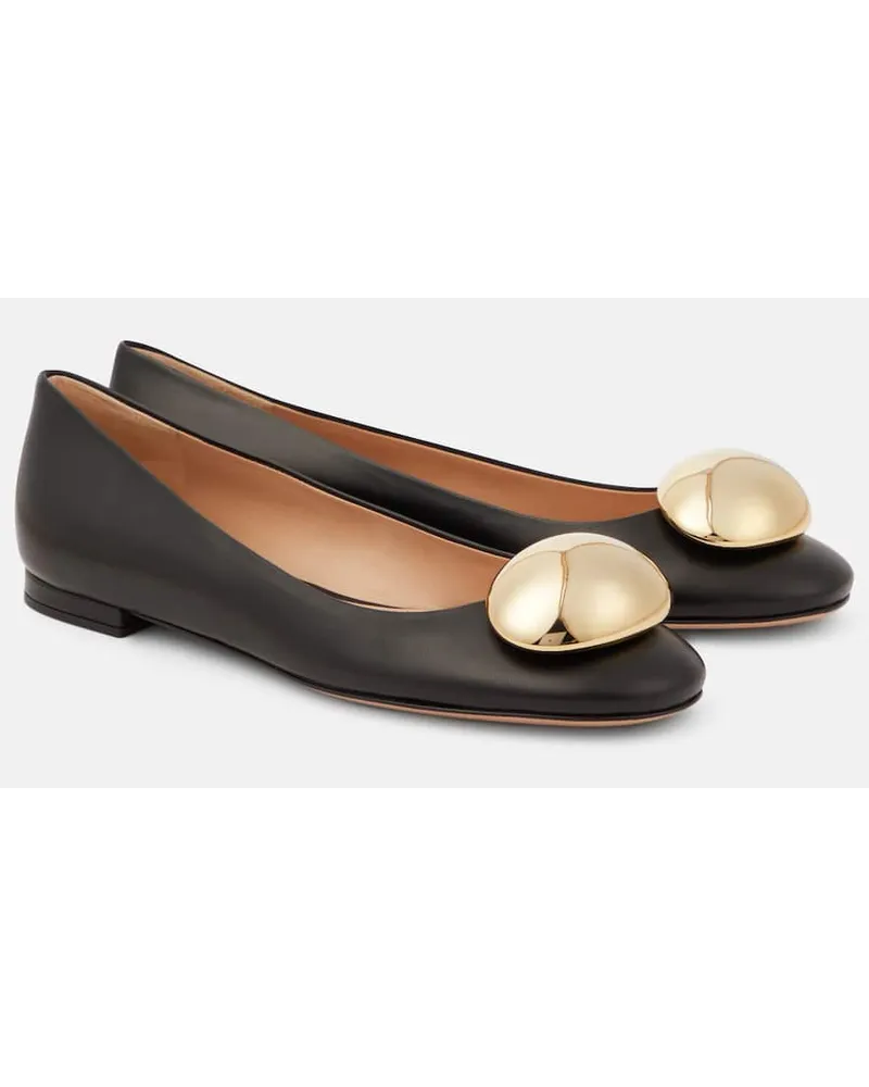 Gianvito Rossi Ballerinas Sphera aus Leder Schwarz