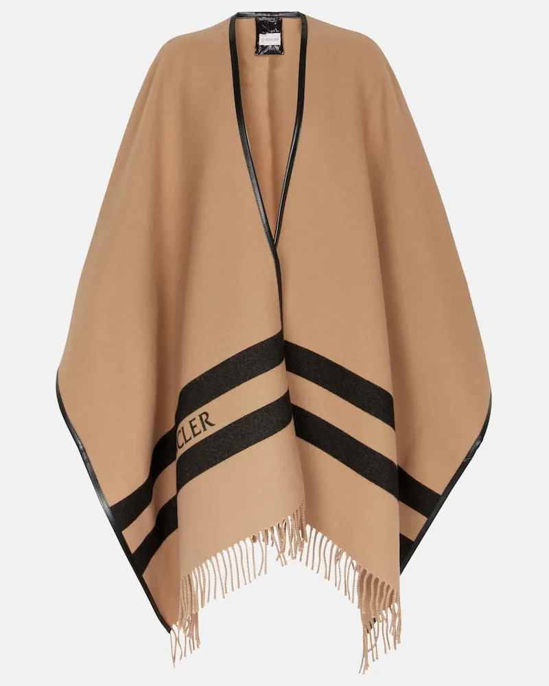 Moncler Cape aus Wolle Beige