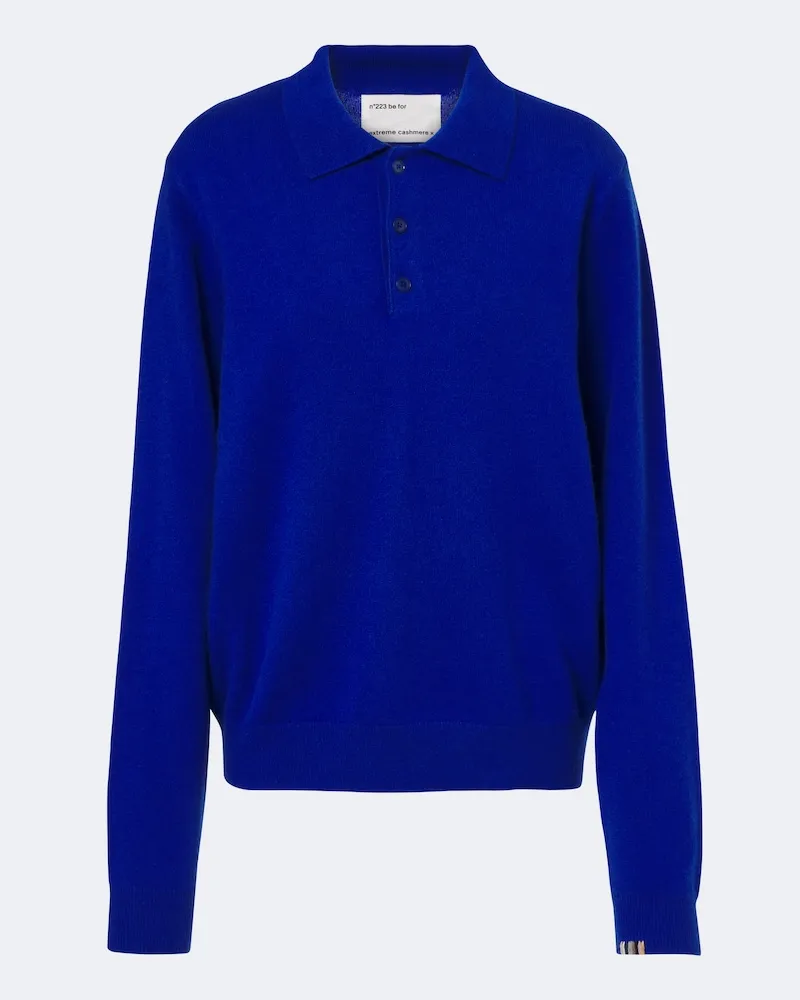 extreme cashmere Polopullover N°223 Be For Blau