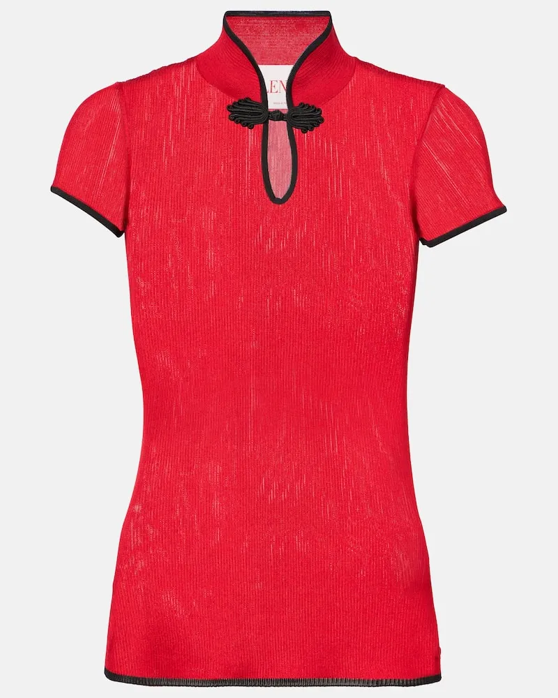 Valentino Garavani Top aus Seide Rot