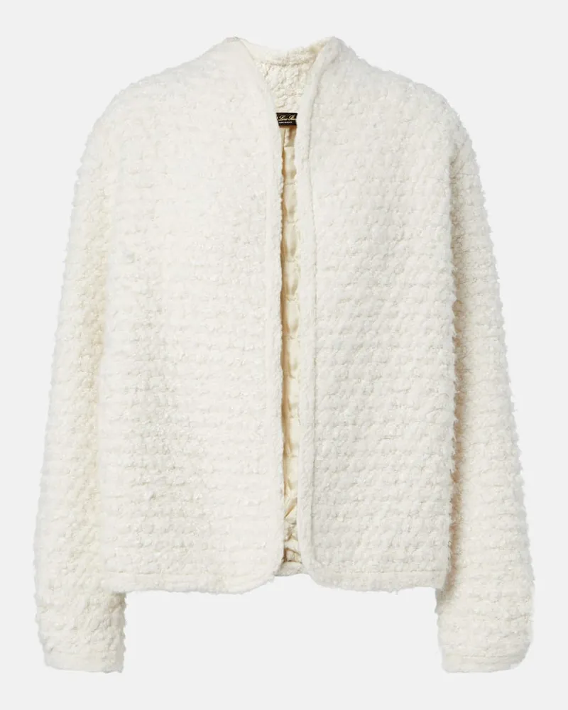 Loro Piana Jacke Careno aus Bouclé Weiß