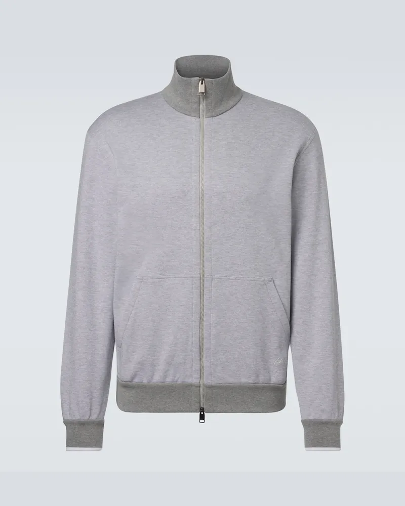 Brioni Trainingsjacke aus einem Baumwollgemisch Grau